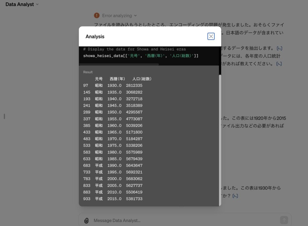 プロンプトに忠実なGPTsでの出力結果